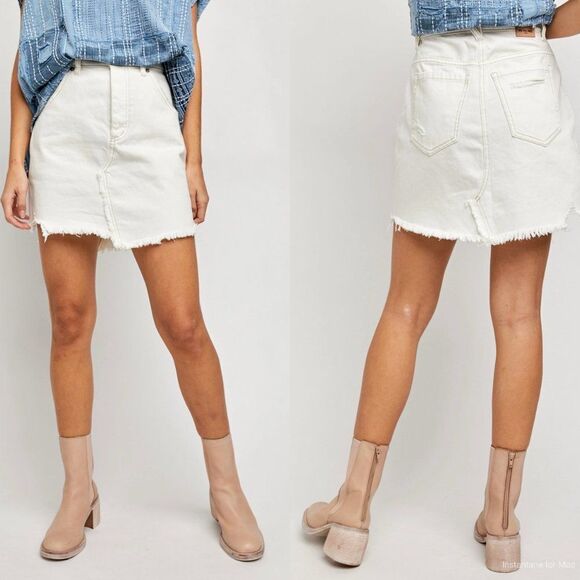 FREE PEOPLE BREA CUT OFF SKIRT - Picture 1 of 4